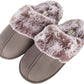 Women'S Comfy Faux Fur House Slipper Scuff Memory Foam Slip on Anti-Skid Sole