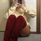 Over Knee High Fuzzy Long Socks Winter Warm Cold Leg Knee Joint Cold-Proof Stockings Home Floor Sleeping Socks