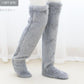 Over Knee High Fuzzy Long Socks Winter Warm Cold Leg Knee Joint Cold-Proof Stockings Home Floor Sleeping Socks