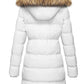 Women'S Winter Coat Warm Puffer Jacket Waterproof Insulated Jacket with Hood Red M