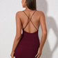 Women'S Spaghetti Strap Bodycon Dress Mesh Ruched Slim Fit Backless Party Cocktail Short Mini Dresses